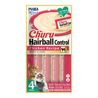 INABA CAT CHURU HAIRBALL CONTROL CHICKEN 4'S