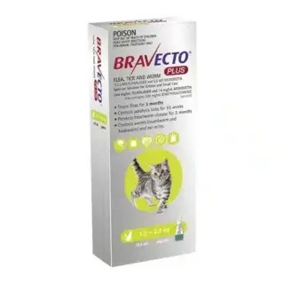 Bravecto Plus For Small Cats  (Green)