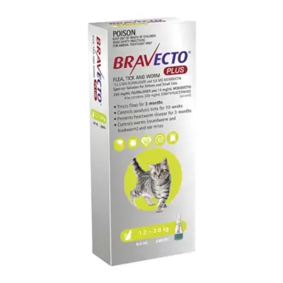 Bravecto Plus For Small Cats  (Green)