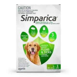 Simparica Green - For Large Dogs (20.1-40kg) - 3 Pack