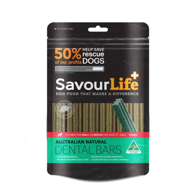 SAVOURLIFE AUSTRALIAN NATURAL DENTAL BARS SML/MEDIUM 8 BARS