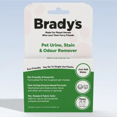 BRADYS PET URINE STAIN ODOUR REMOVER TABLETS - MAKES 500ML