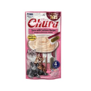 INABA CAT TUNA SALMON 56G 4S CHURU SENIOR 10+