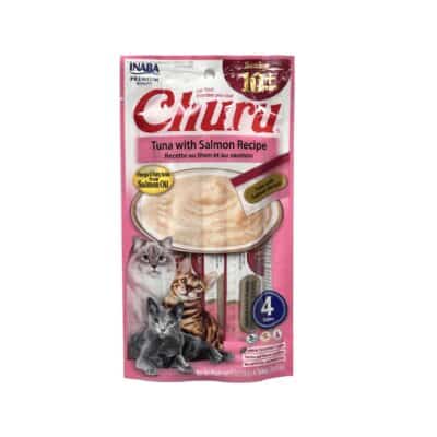 INABA CAT TUNA SALMON 56G 4S CHURU SENIOR 10+