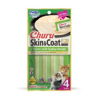 Inaba Churu Skin and Coat Cat Treats - Chicken with Scallop Recipe
