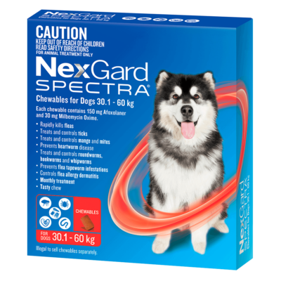 NexGard Spectra Very Large Dog 30.1kg - 60kg (Red)
