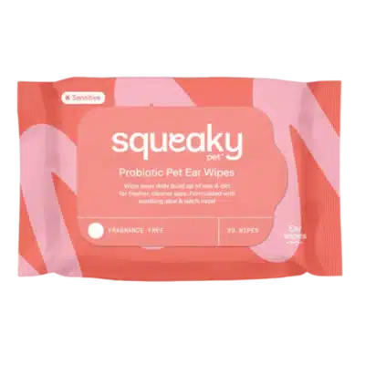 SQUEAKY PET PROBIOTIC PET EAR WIPES FRAGRANCE FREE 20 WIPES