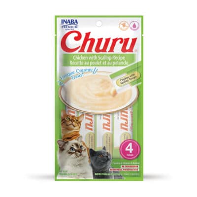 Inaba Churu Puree Cat Treats - Chicken with Scallop Puree