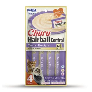 INABA CAT CHURU HAIRBALL CONTROL TUNA 56G 4S