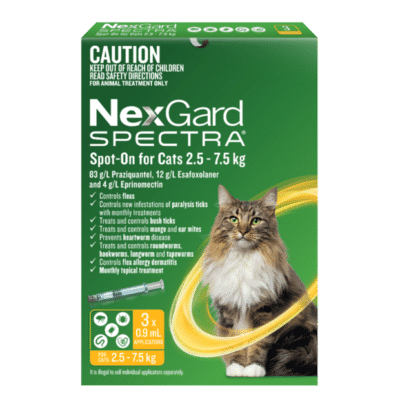 NexGard Spectra Spot-on Solution for Cats 2.5 - 7.4 kg (Yellow)