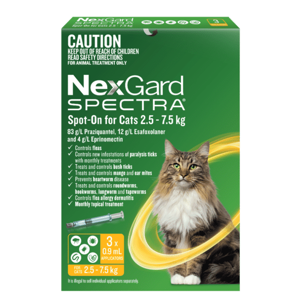 NexGard Spectra Spot-on Solution for Cats 2.5 - 7.4 kg (Yellow)